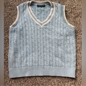 Brandy Melville Sky Blue V-Neck Sweater Vest